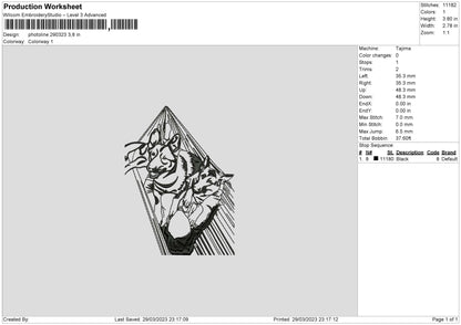 Photoline 2903c Embroidery File 6 sizes