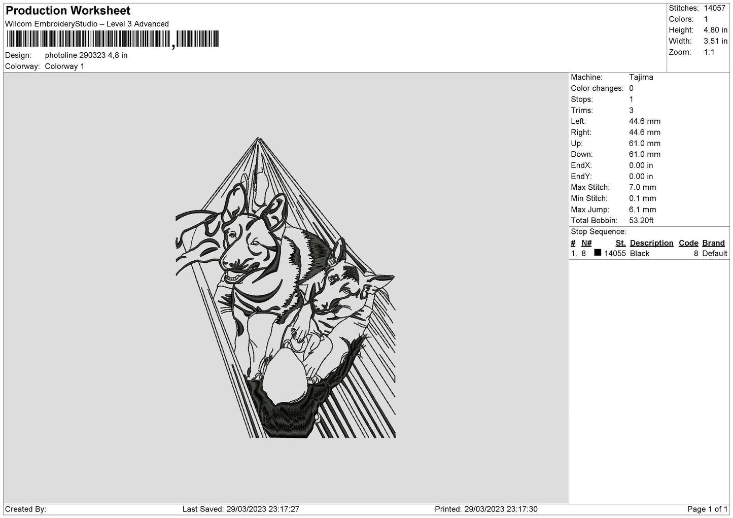 Photoline 2903c Embroidery File 6 sizes