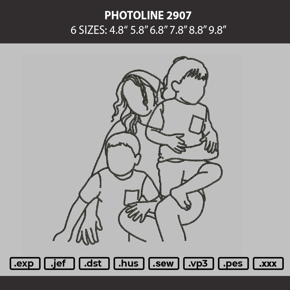 Photoline 2907 Embroidery Machine Design File 6 sizes