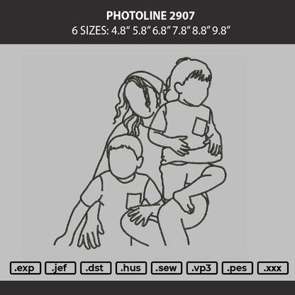 Photoline 2907 Embroidery Machine Design File 6 sizes