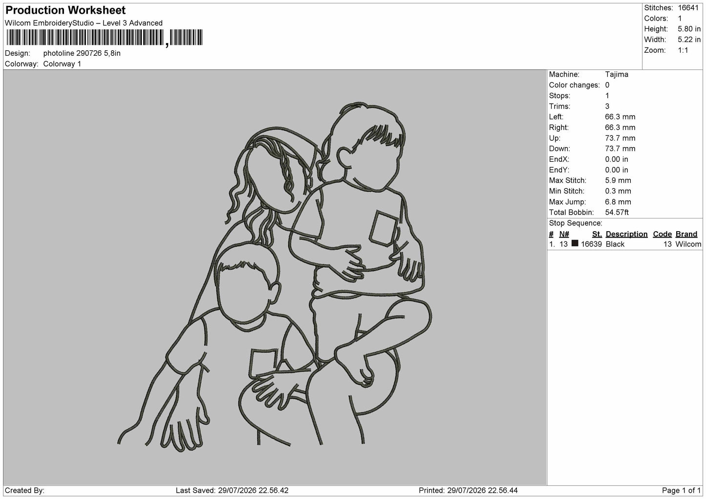 Photoline 2907 Embroidery Machine Design File 6 sizes