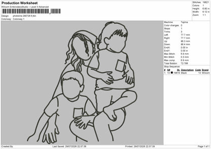 Photoline 2907 Embroidery Machine Design File 6 sizes