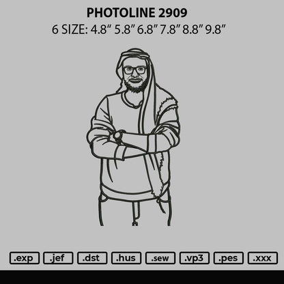 Photoline 2909 Embroidery File 6 sizes