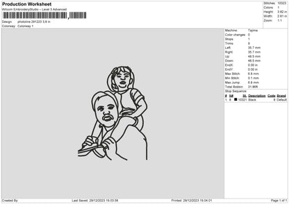 Photoline 2912 Embroidery File 6 sizes