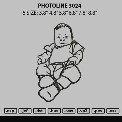 Photoline 3024 Embroidery File 6 sizes