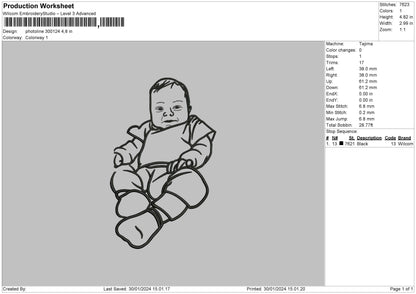 Photoline 3024 Embroidery File 6 sizes