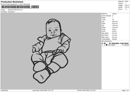 Photoline 3024 Embroidery File 6 sizes