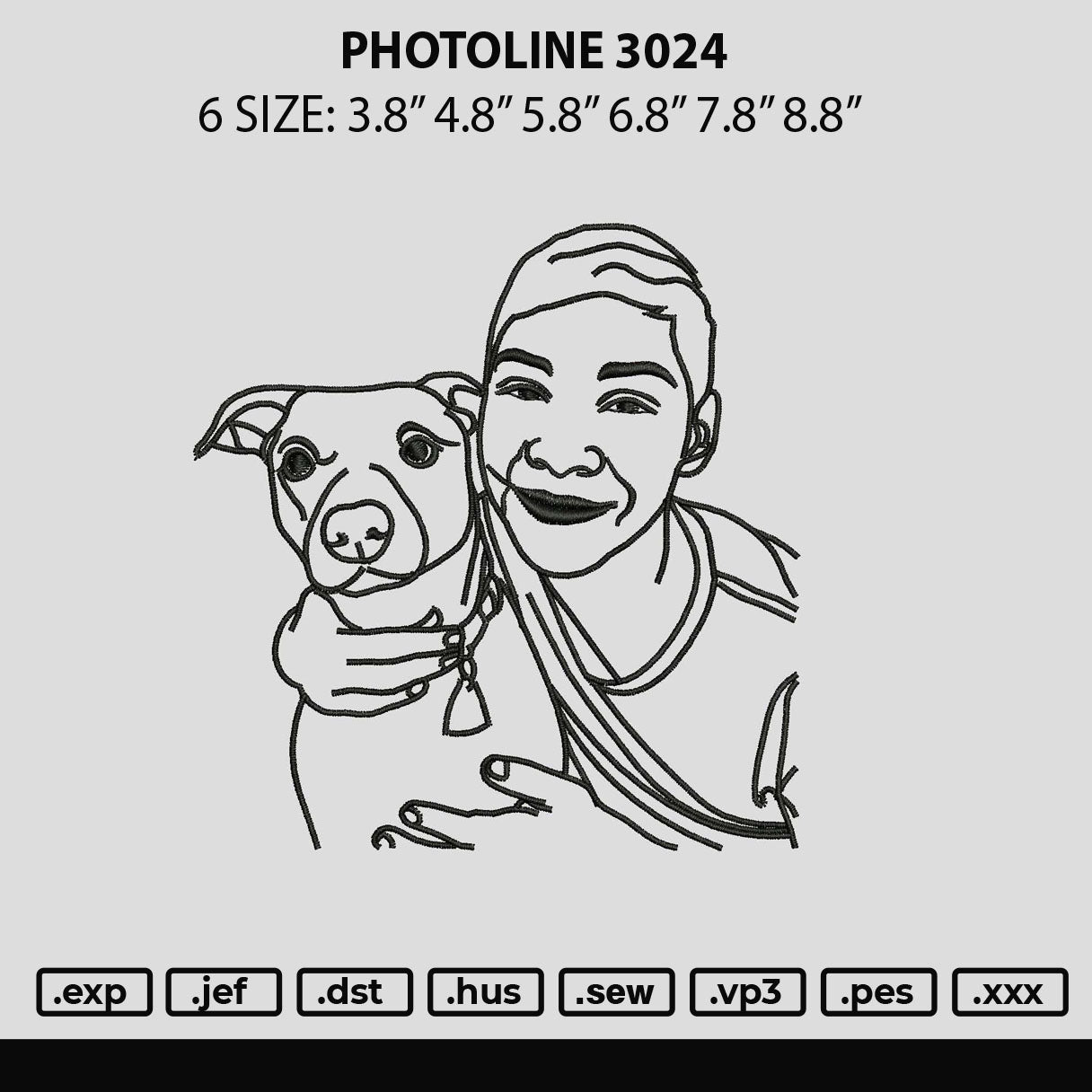 Photoline 3024 Embroidery File 6 sizes