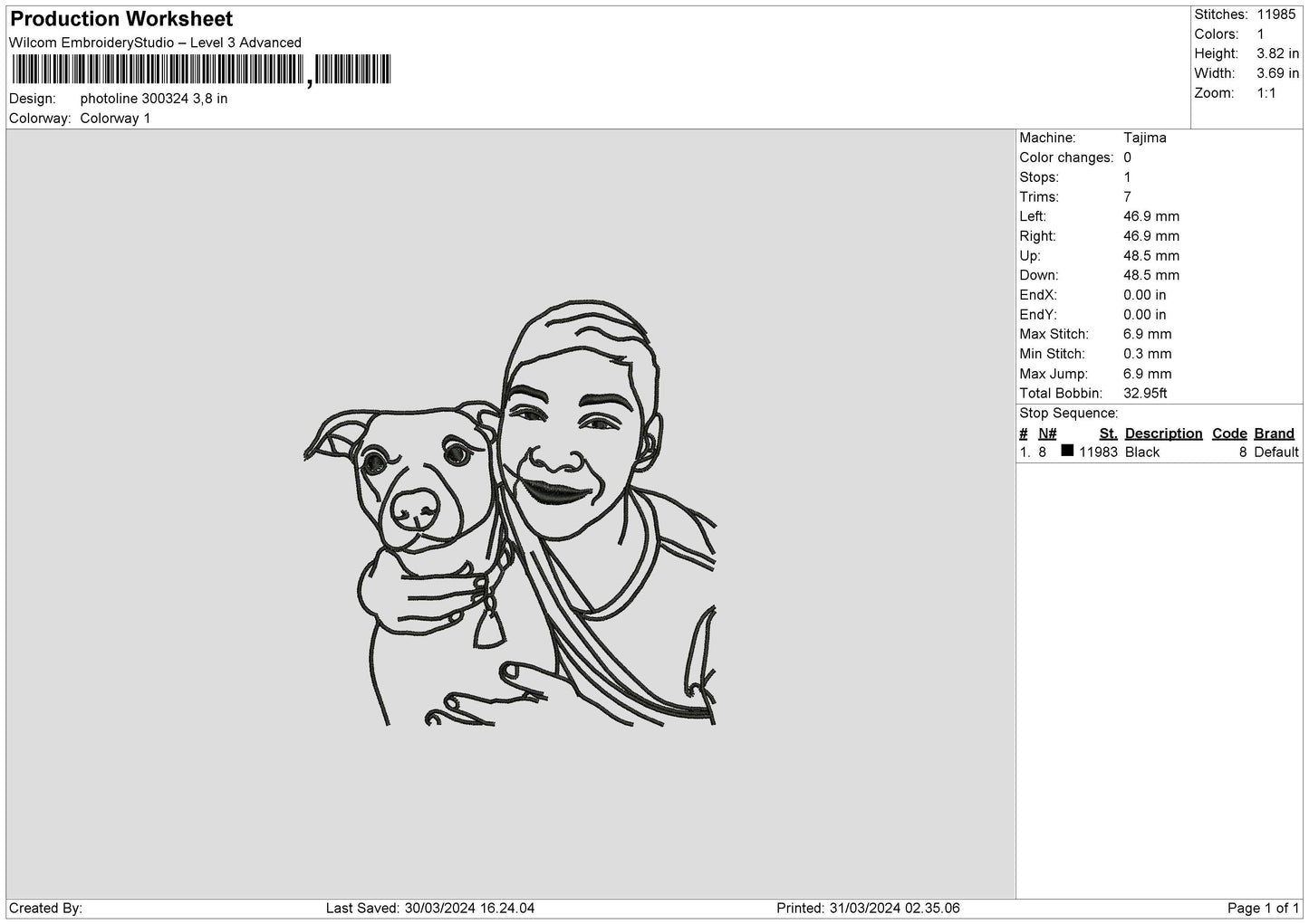 Photoline 3024 Embroidery File 6 sizes