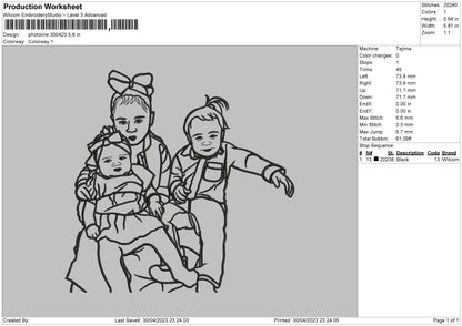 Photoline 3004 Embroidery File 6 sizes