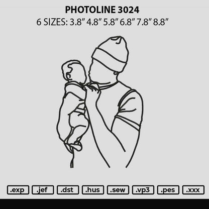 Photoline 3024 Embroidery File 6 sizes