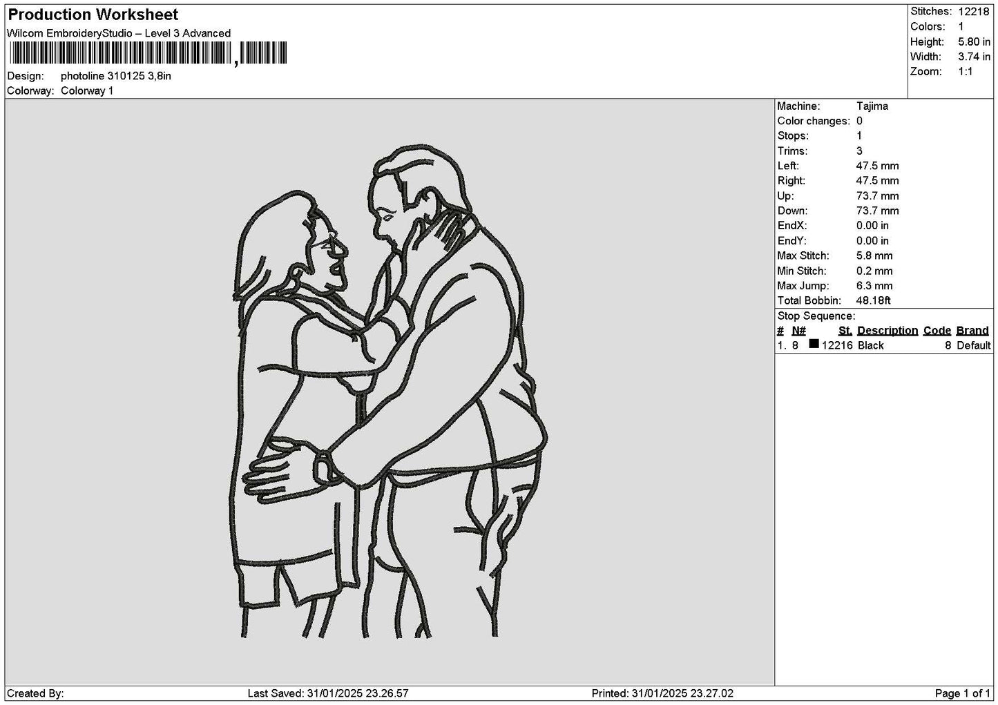 Photoline 3101 Embroidery File 6 sizes
