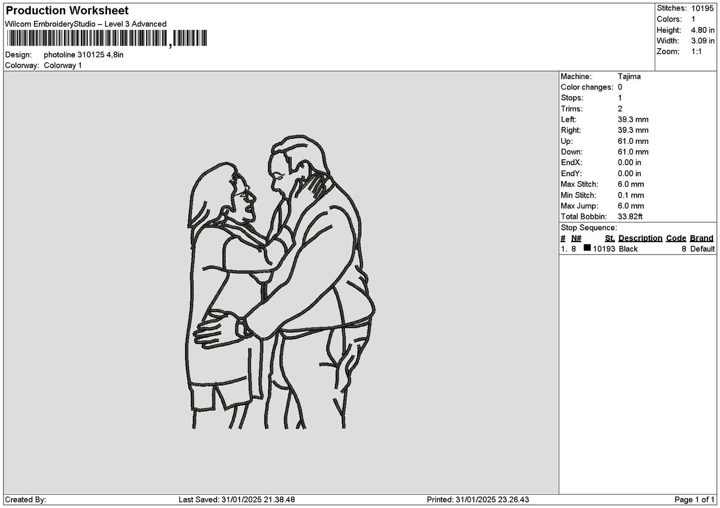 Photoline 3101 Embroidery File 6 sizes