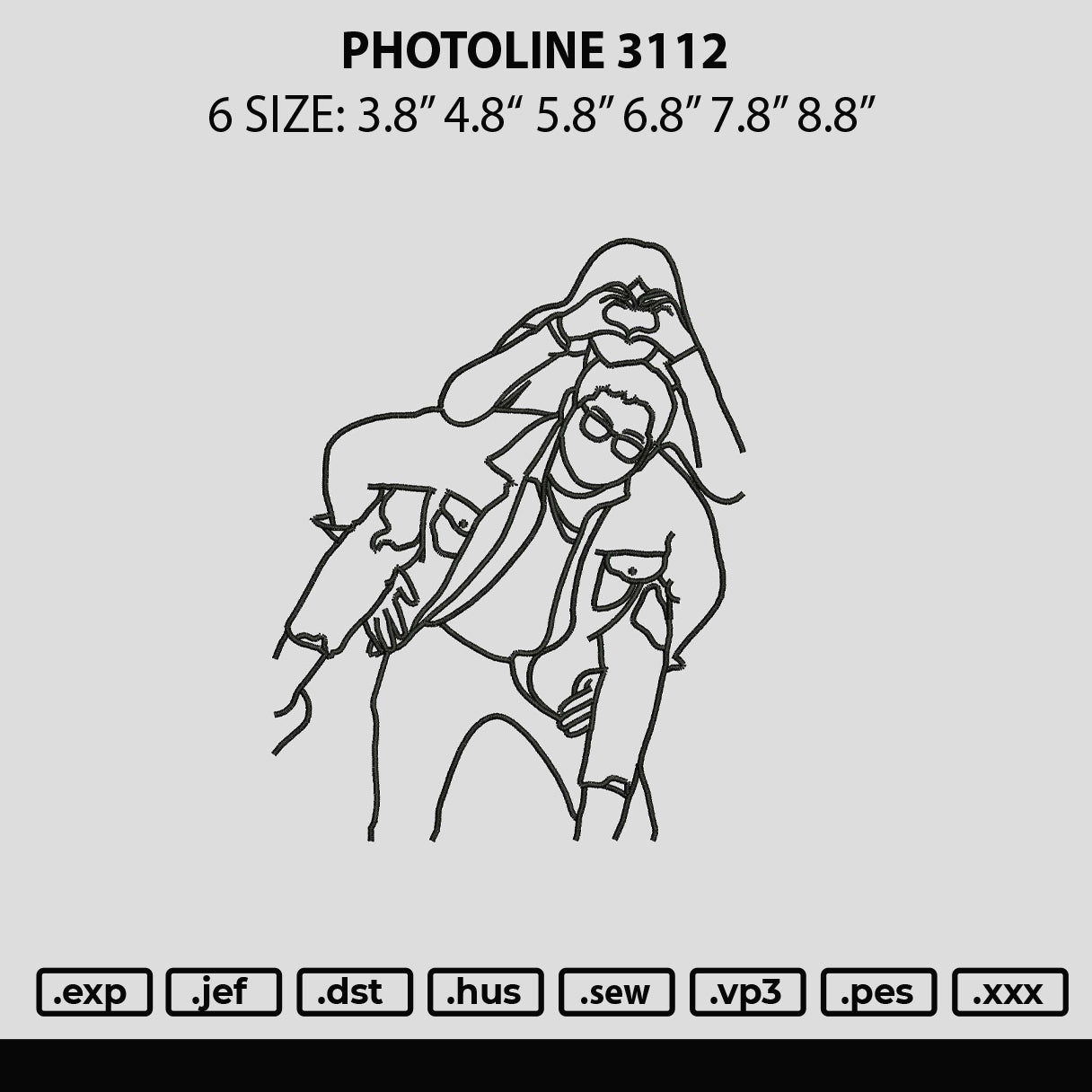 Photoline 3112 Embroidery File 6 sizes