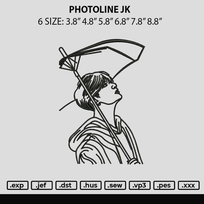 Photoline Jk Embroidery File 6 sizes