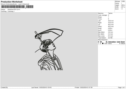 Photoline Jk Embroidery File 6 sizes