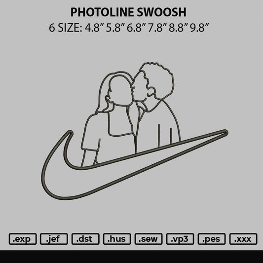 Photoline Swoosh Embroidery File 6 sizes