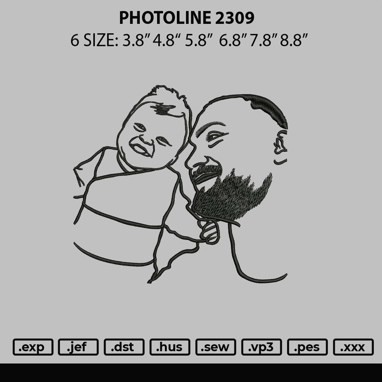 Photoline 2309 Embroidery File 6 sizes