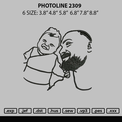 Photoline 2309 Embroidery File 6 sizes