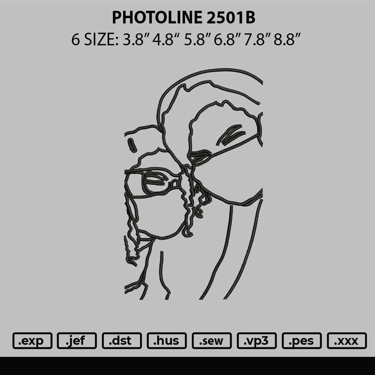 Photoline 2501b Embroidery File 6 sizes