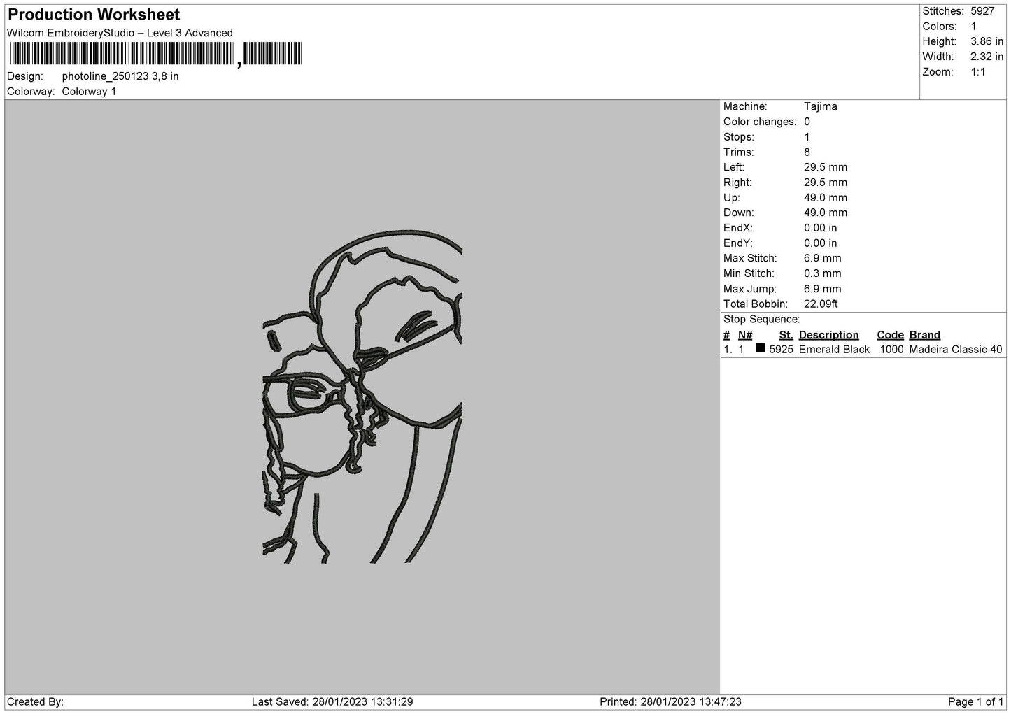 Photoline 2501b Embroidery File 6 sizes
