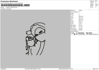 Photoline 2501b Embroidery File 6 sizes