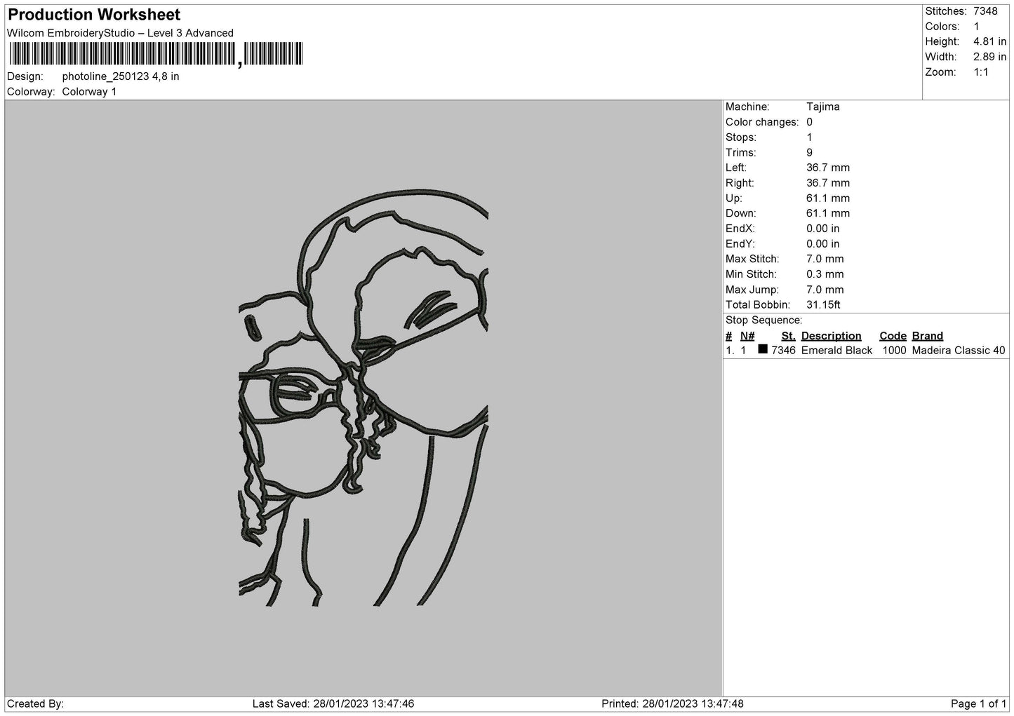 Photoline 2501b Embroidery File 6 sizes