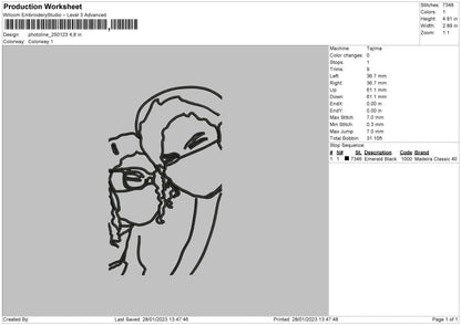 Photoline 2501b Embroidery File 6 sizes