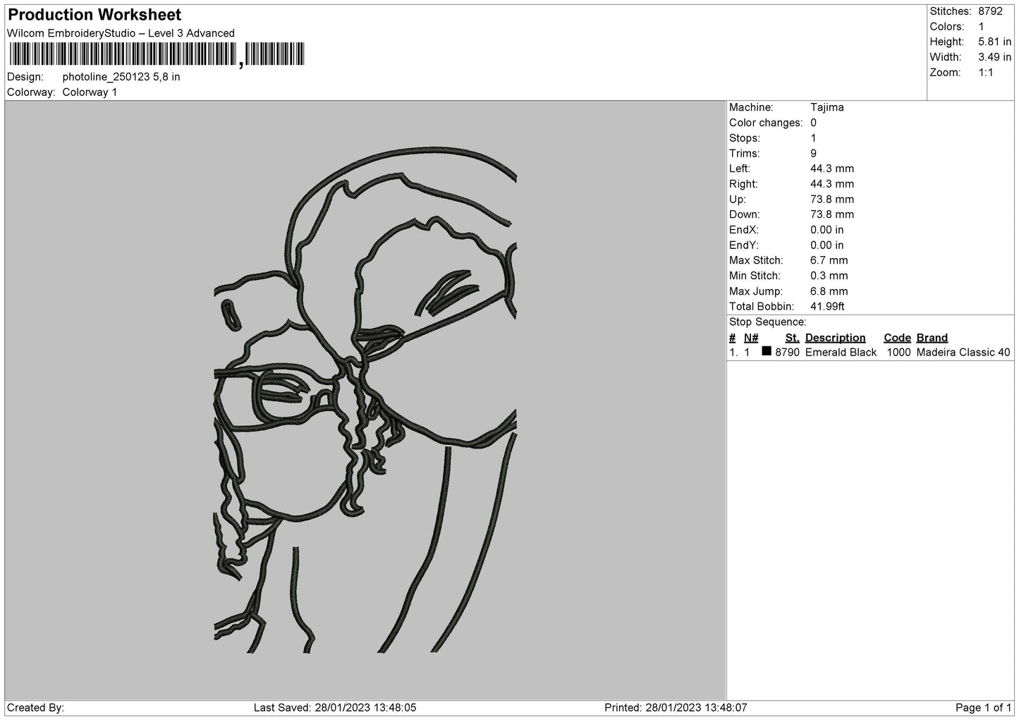 Photoline 2501b Embroidery File 6 sizes