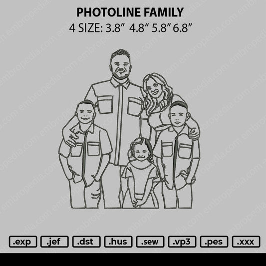 PhotoLine Family Embroidery File 4 size