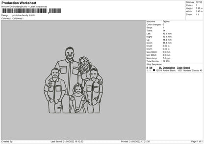 PhotoLine Family Embroidery File 4 size