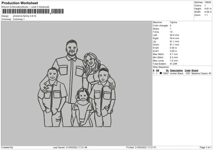 PhotoLine Family Embroidery File 4 size