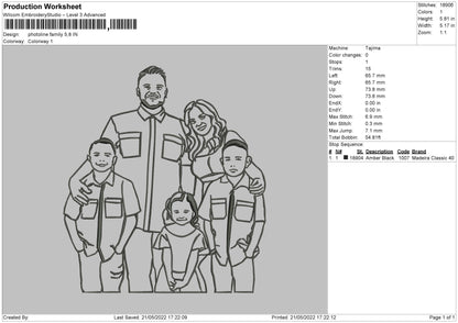 PhotoLine Family Embroidery File 4 size