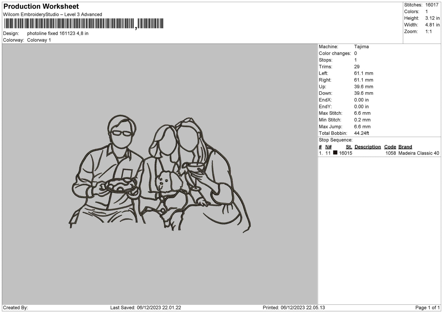 Photoline 1611 Embroidery File 6 sizes