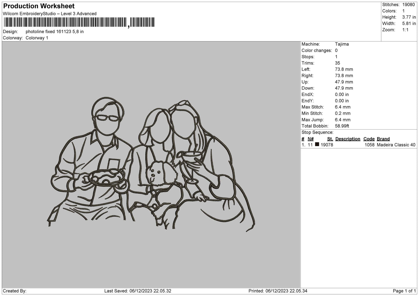 Photoline 1611 Embroidery File 6 sizes