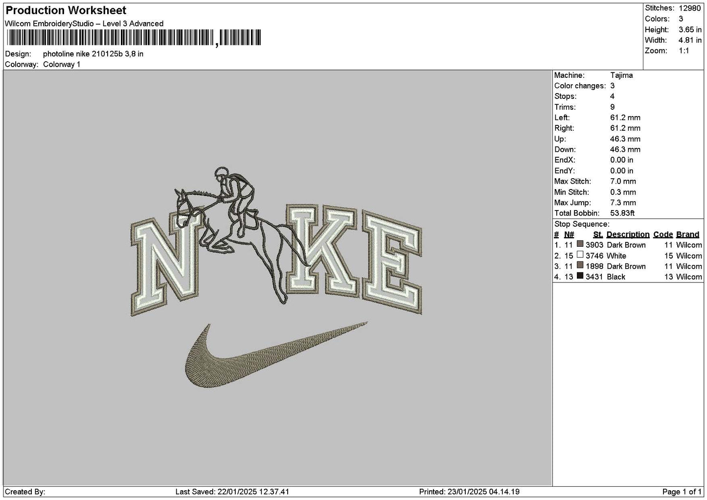 Photoline Nike 2101b Embroidery File 6 sizes