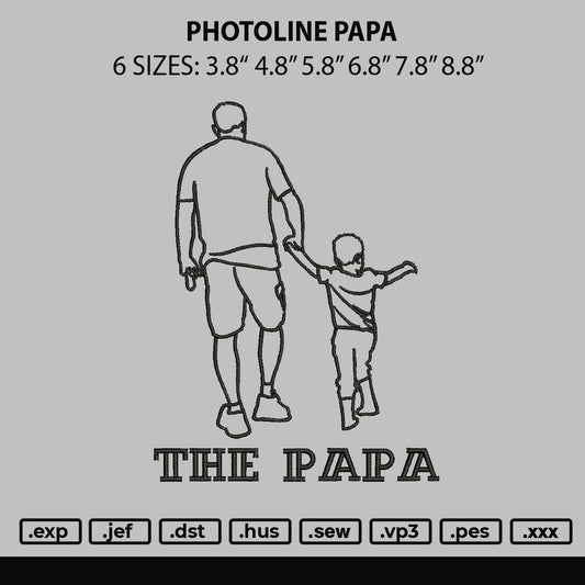 Photoline Papa Embroidery File 6 sizes