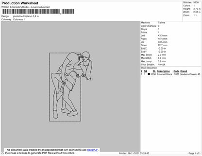 Photoline Triiplerun Embroidery File 4 size