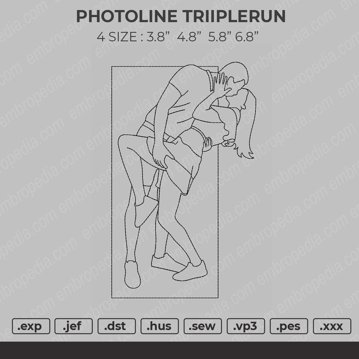 Photoline Triiplerun Embroidery File 4 size
