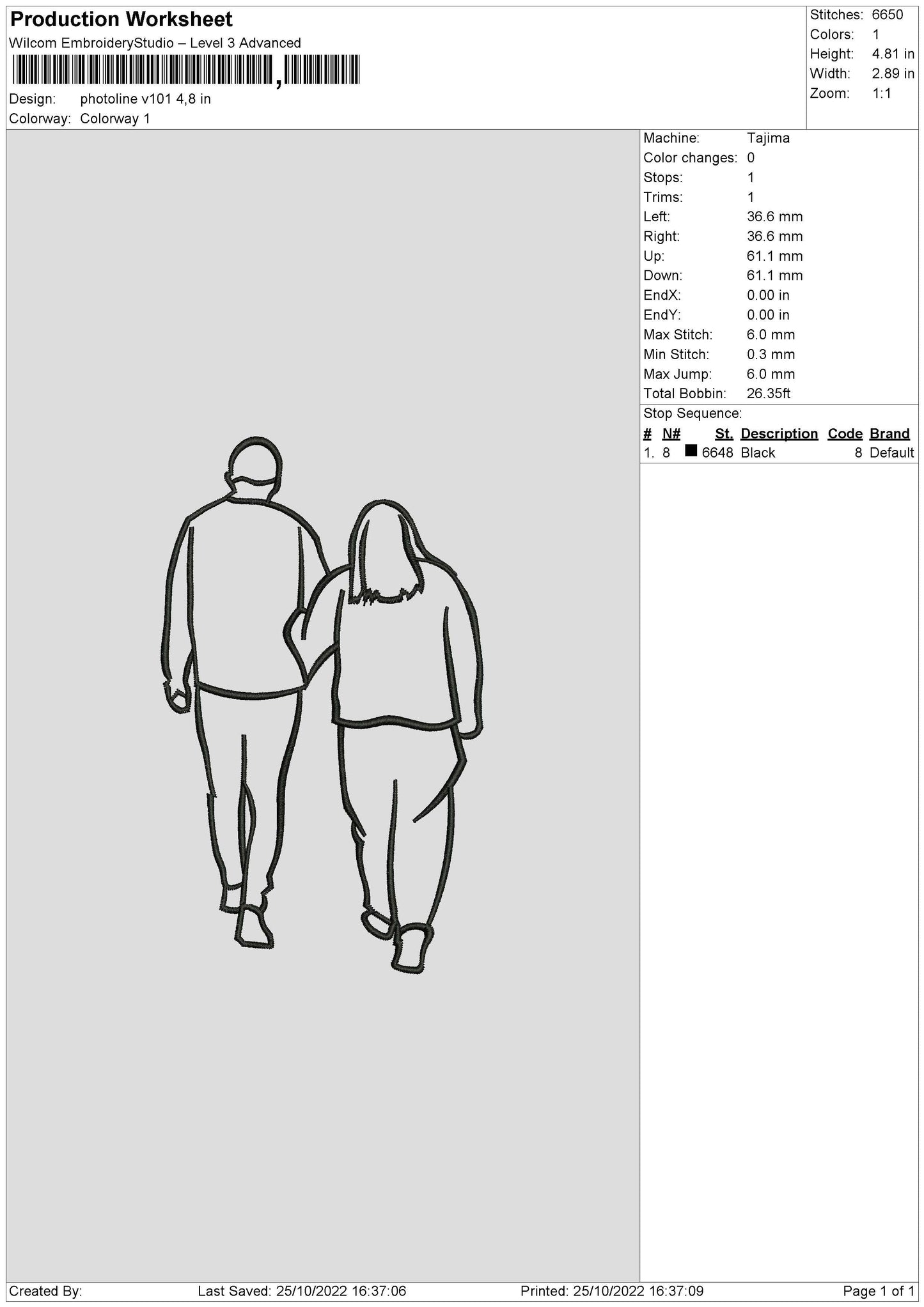Photoline V101 Embroidery FIle 5 sizes