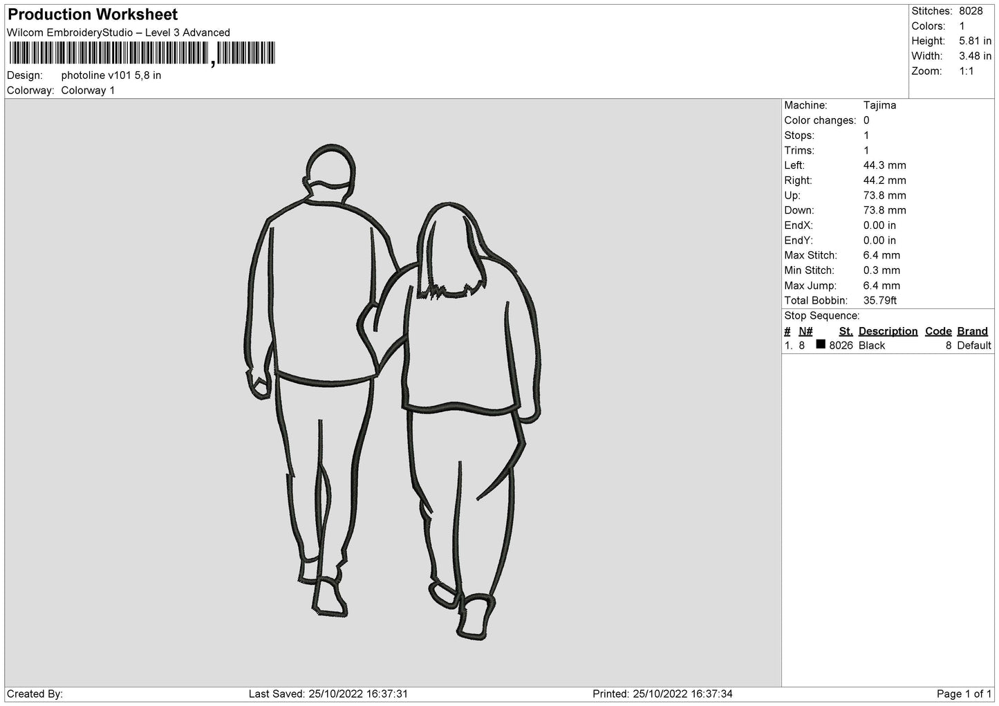 Photoline V101 Embroidery FIle 5 sizes