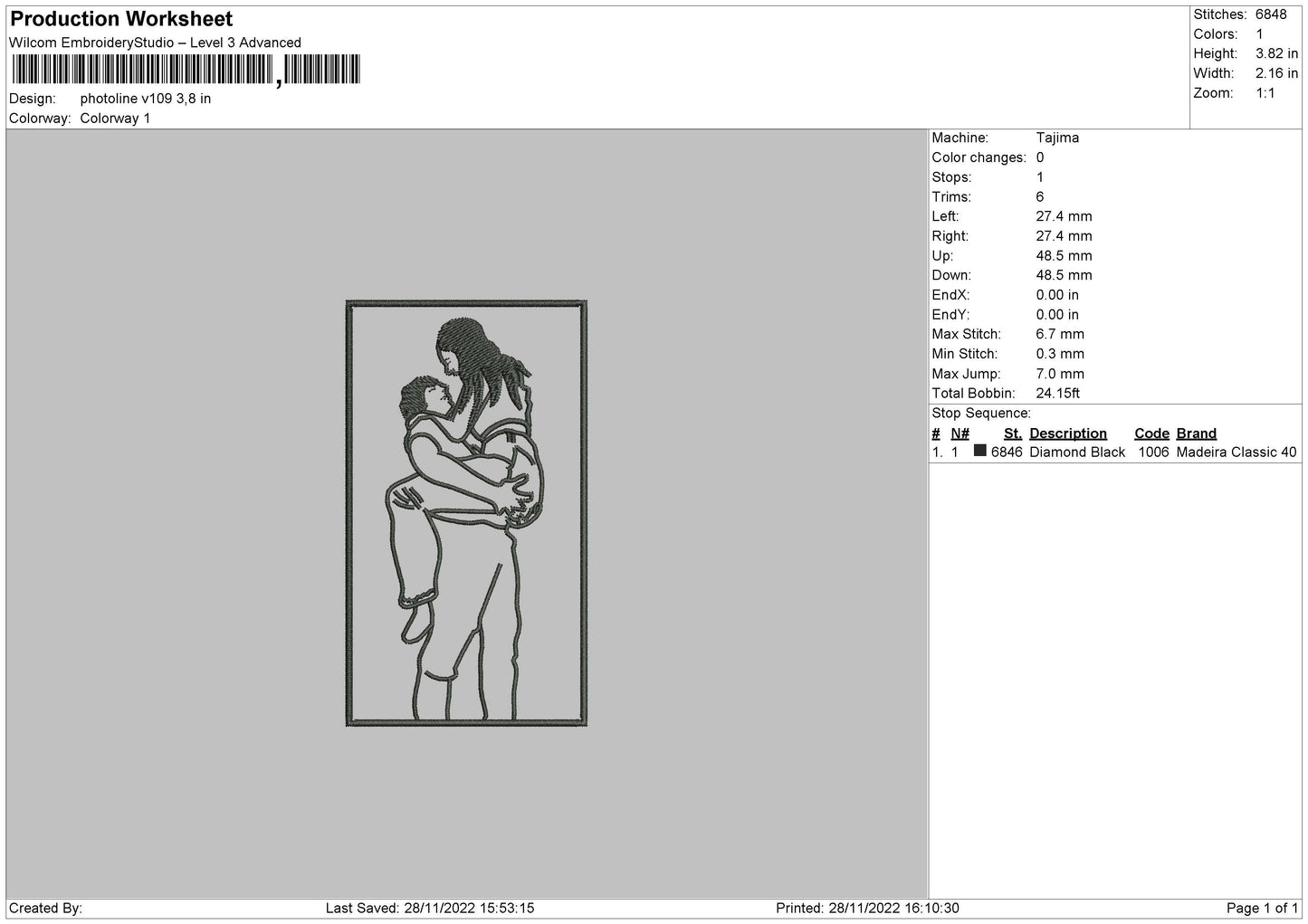 Photoline V109 Embroidery File 6 sizes