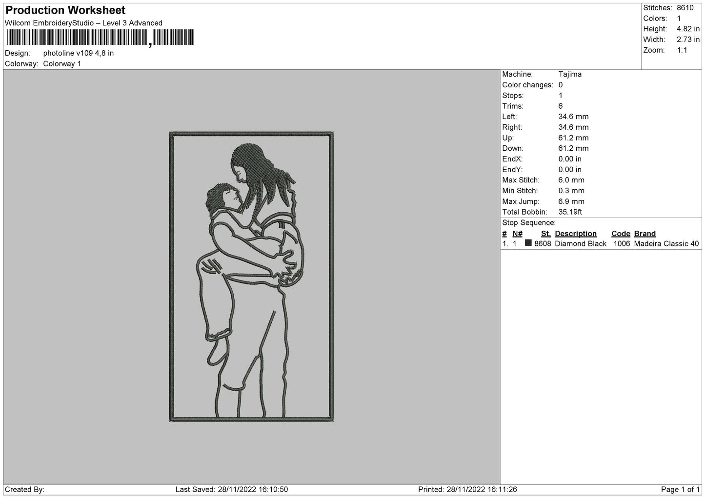 Photoline V109 Embroidery File 6 sizes