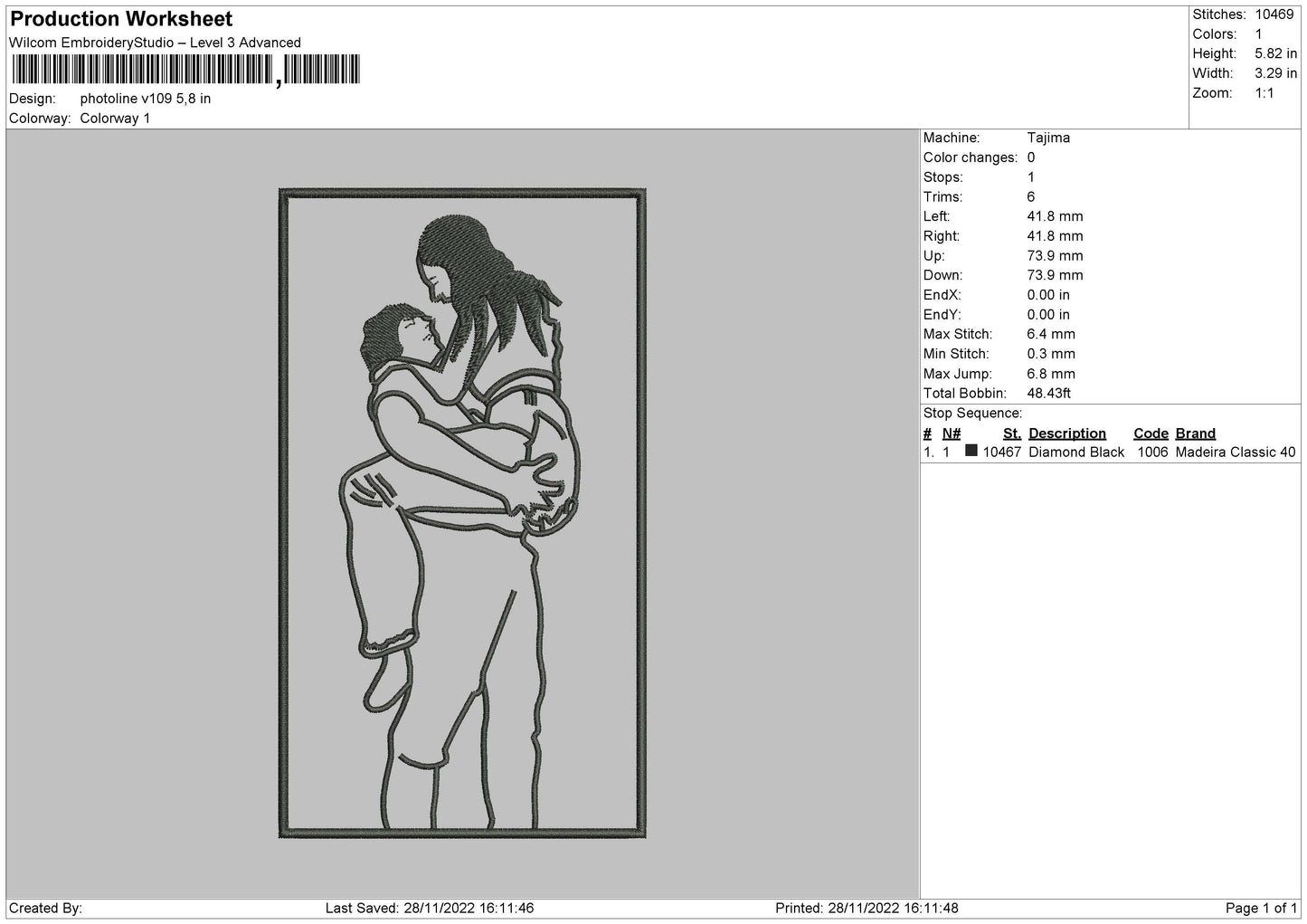 Photoline V109 Embroidery File 6 sizes
