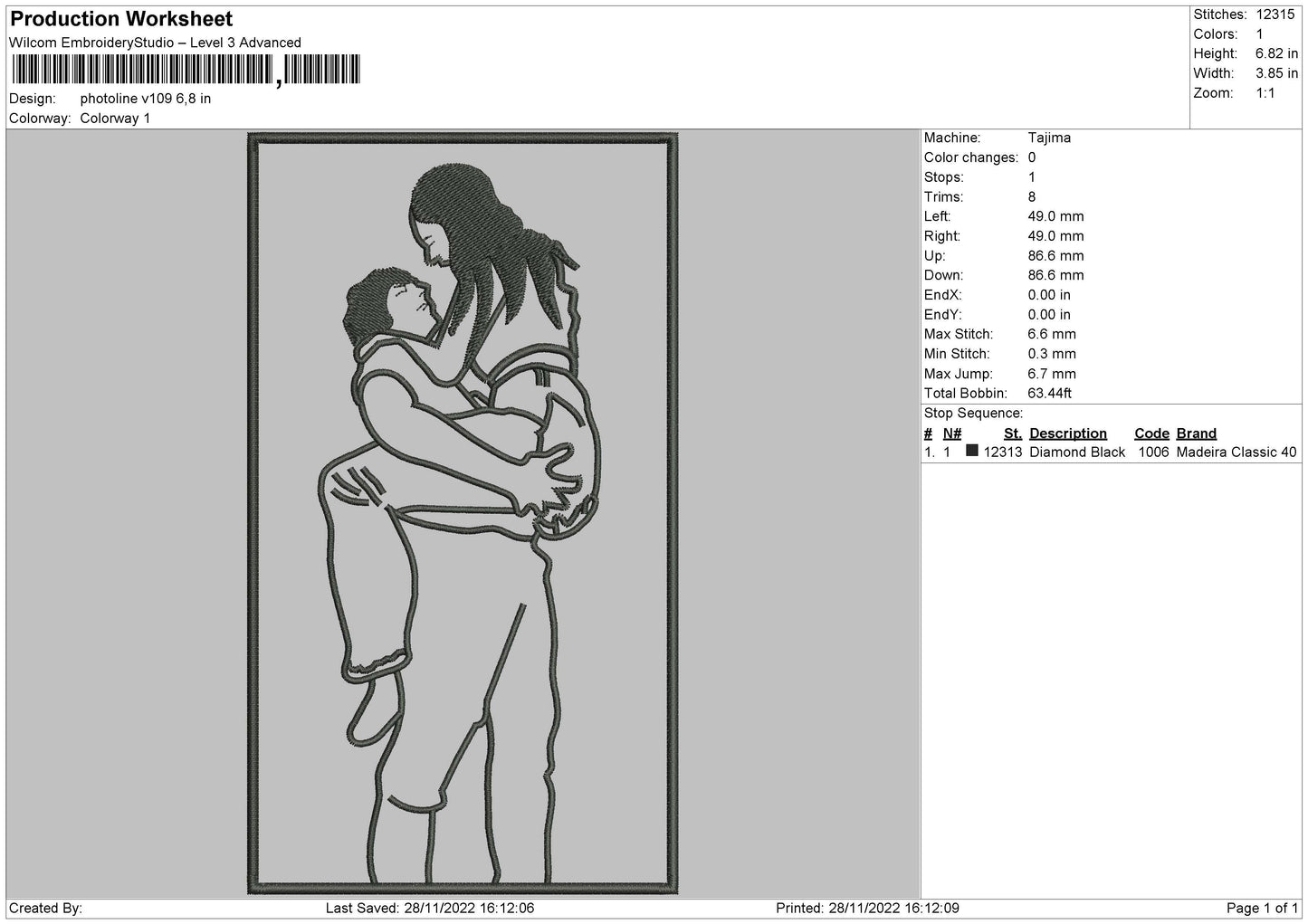 Photoline V109 Embroidery File 6 sizes