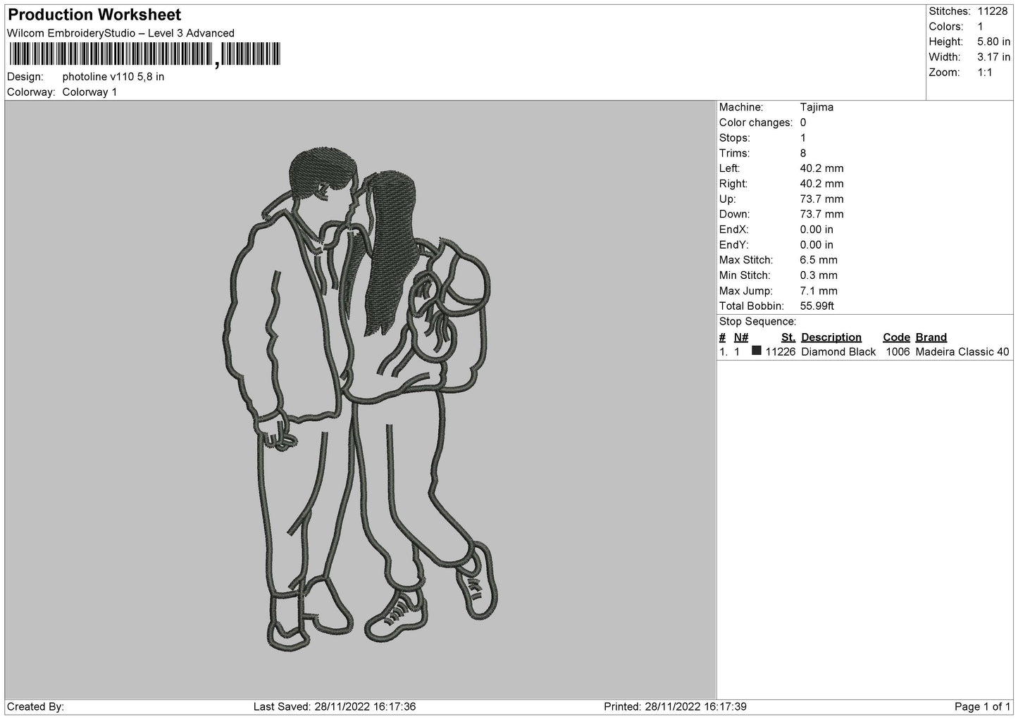 Photoline V110 Embroidery file 6 sizes