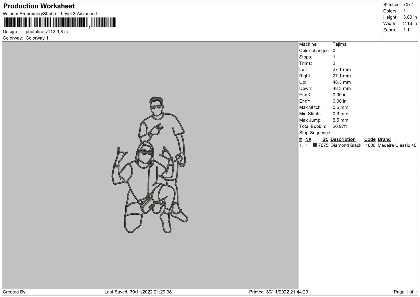 Photoline V112 Embroidery File 6 sizes
