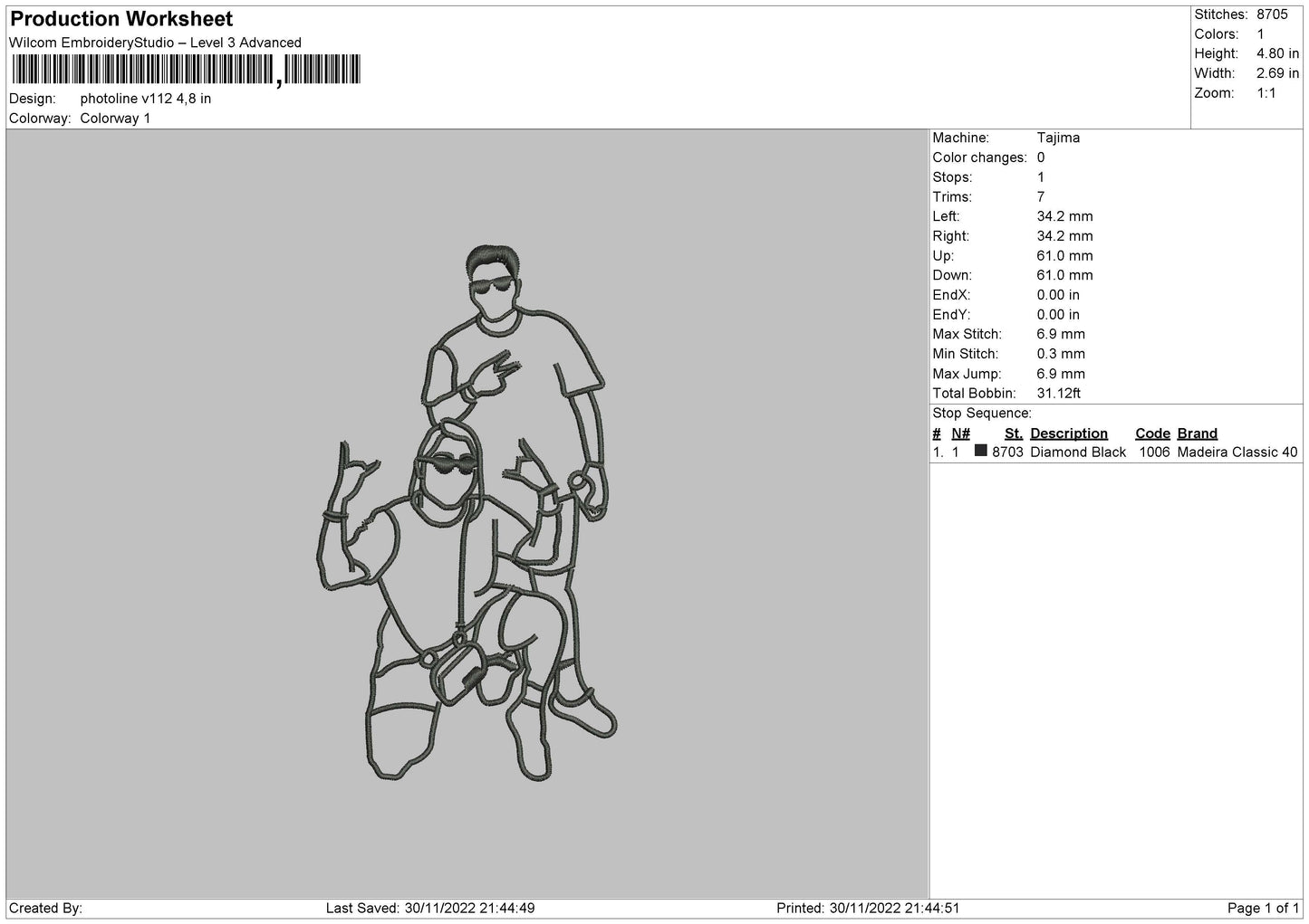 Photoline V112 Embroidery File 6 sizes