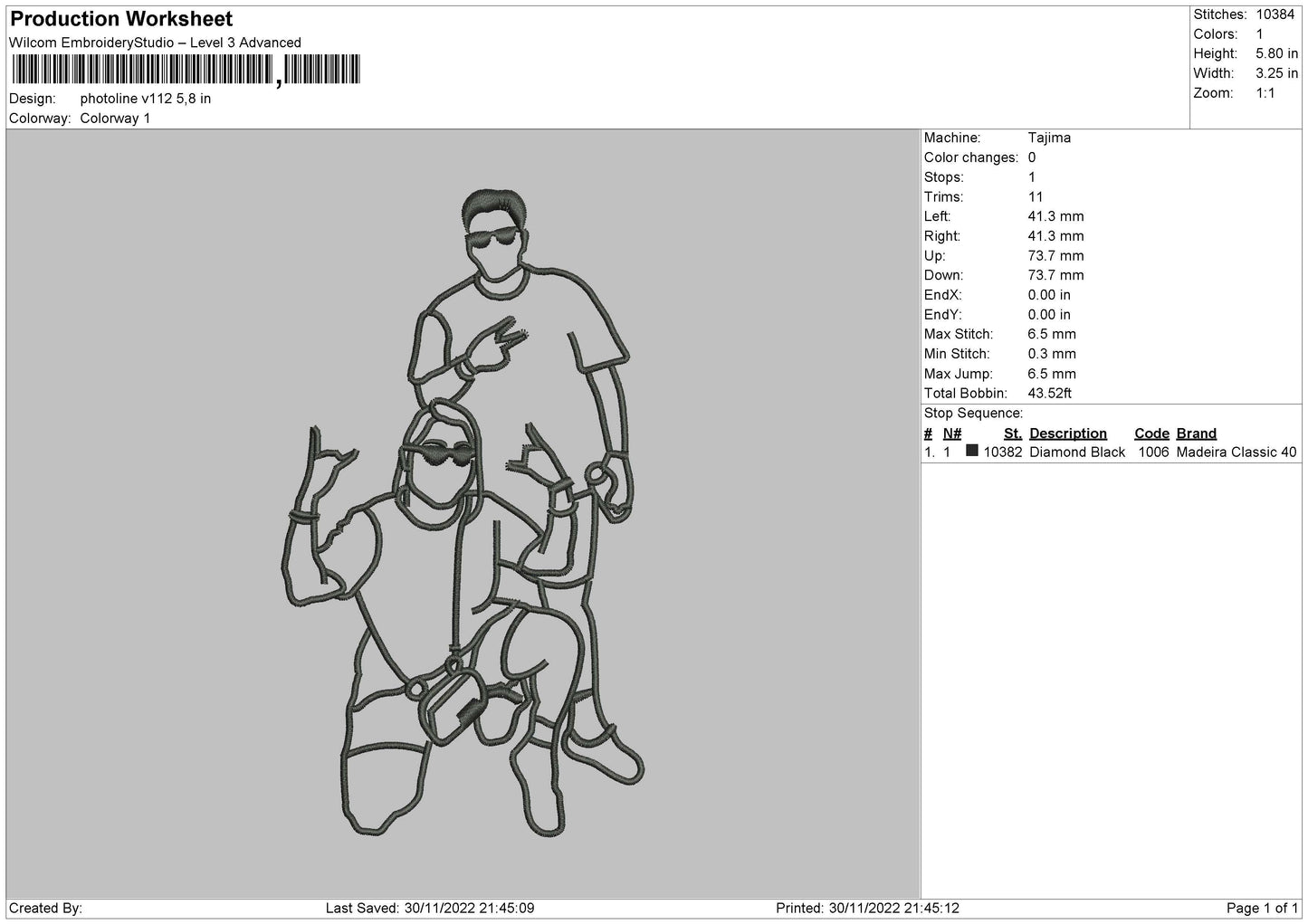 Photoline V112 Embroidery File 6 sizes