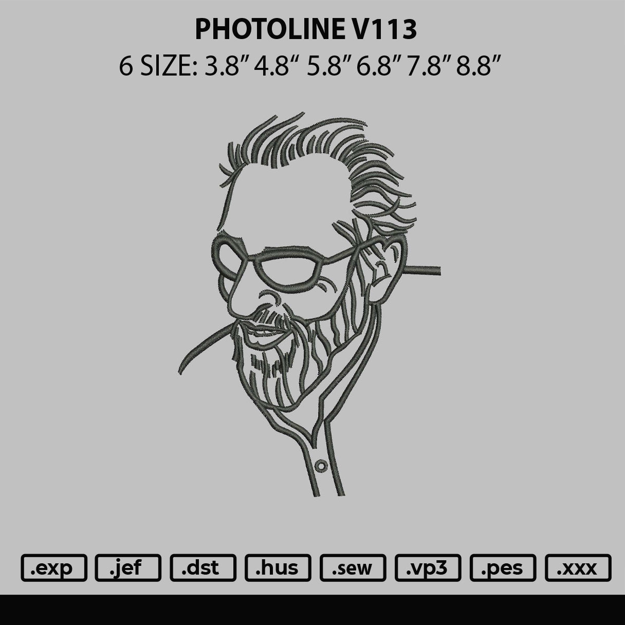 Photoline V113 Embroidery File 6 sizes